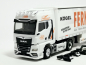 Preview: 949743 MAN TGX GX Gardinenplanen Sattelzug "Justen Transporte" Herpa