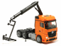 Preview: 313315-002 Mb Arocs Zugmaschine mit Ladekran und Heckabstützung, orange Herpa