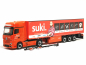 Preview: 941105 MB Actros L Gigaspace Gardinenplanen-Sattelzug „ suki/Justen“ Herpa