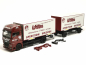 Preview: 953511 MAN TGX GX 7,45m Wechselkoffer-Hängerzug „Willms“ Herpa SALE