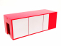 Preview: Feuerwehrcontainer ohne Bodenplatte mit druck, rot Herpa C131