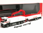 Preview: 320665 Mb Actros M Baustoff-LKW mit Kran und Tieflade-Anhänger "STRABAG" (Österreich) Herpa