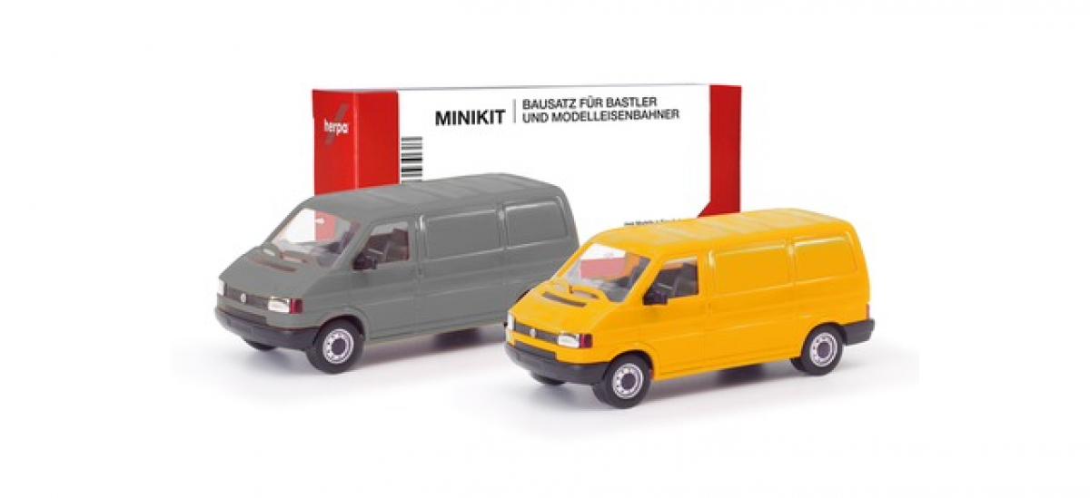 012386-004 MiniKit VW T4 Kasten, grau/ginstergelb Herpa