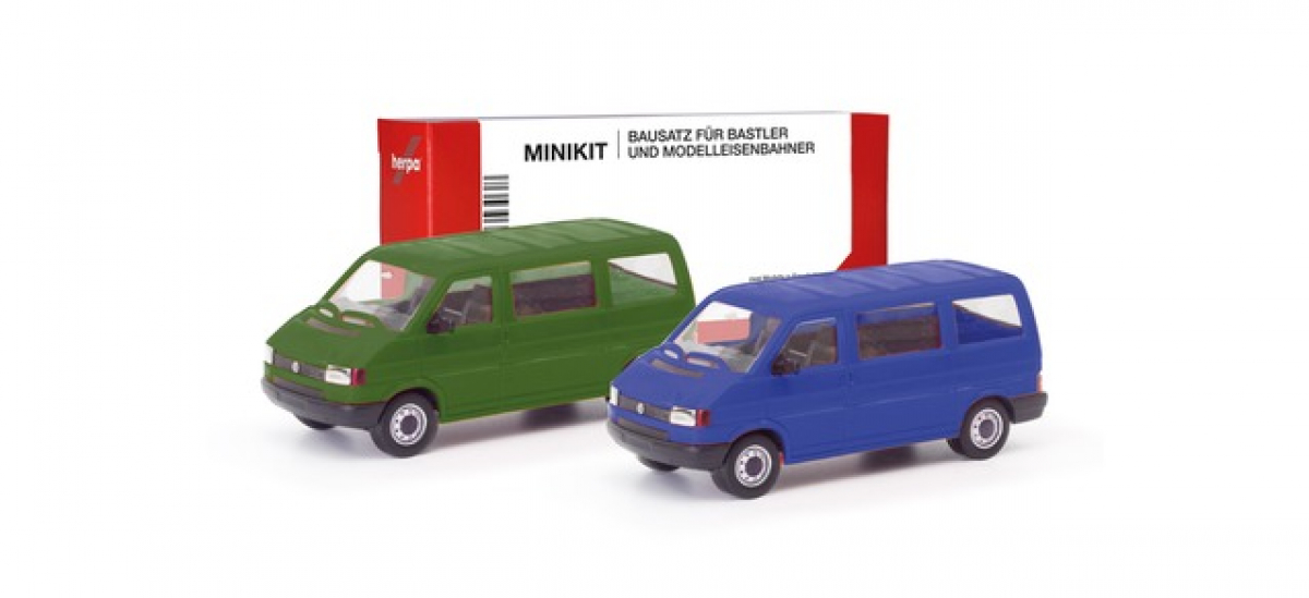 012805-002 MiniKit VW T4 Bus, olivgrün/ultramarinblau Herpa