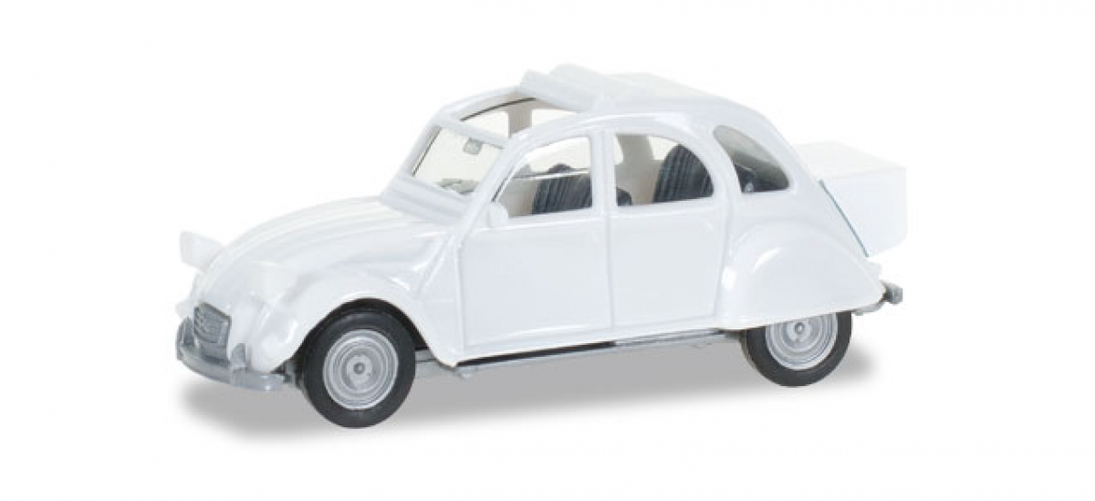 027632-003 Citroen 2 CV mit Queue, perlweiß Herpa