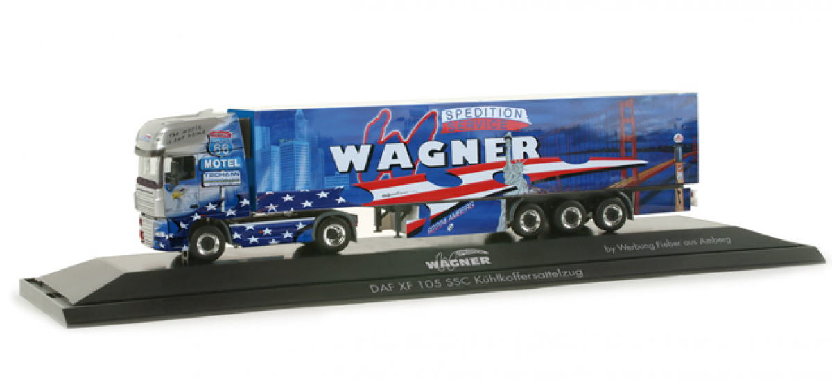 121248 DAF XF 105 SSC Kühlkoffer-Sattelzug "Wagner" Herpa PC