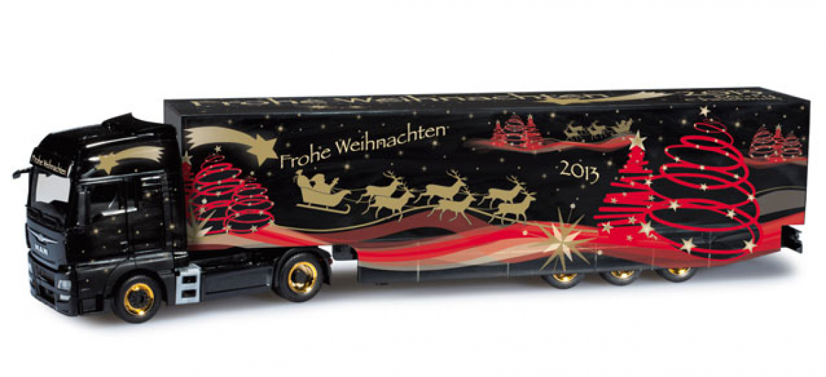 302845 MAN TGX XXL Euro 6 Koffer-Sattelzug "Herpa Weihnachtstruck 2013" Herpa