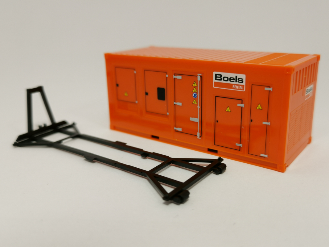 20ft. Stromaggregat "Boels" mit Rahmen Herpa