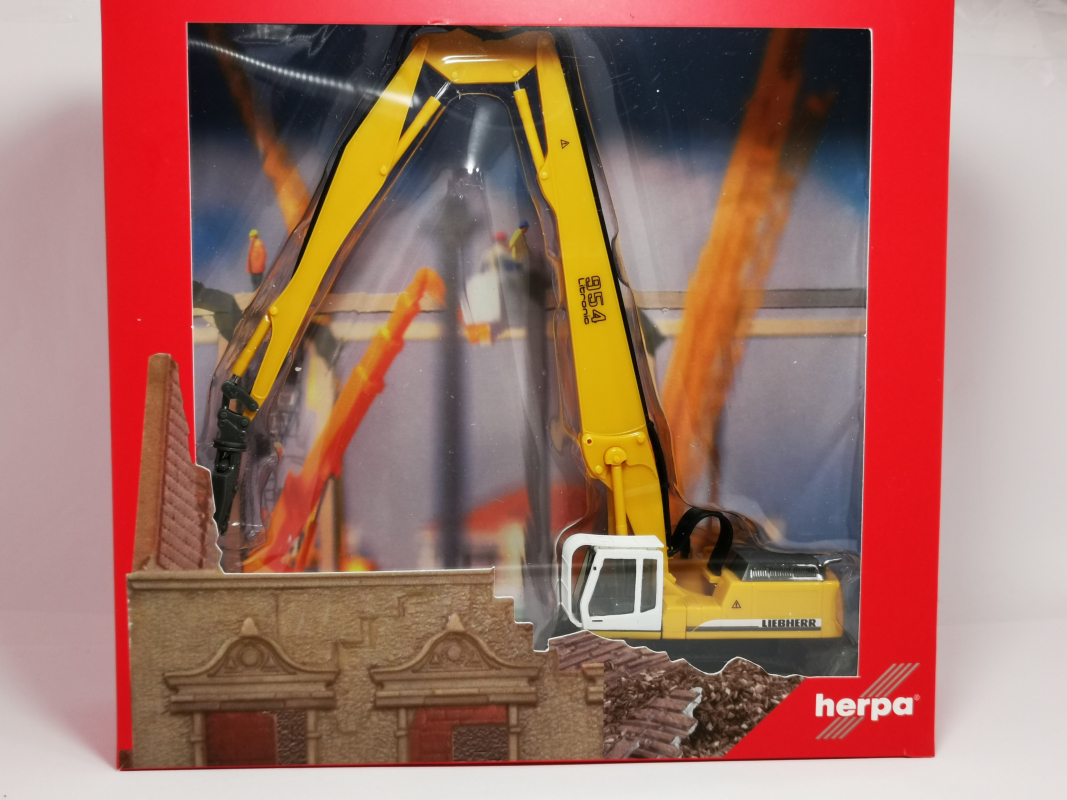 152006-001 Liebherr R 954 Raupenbagger mit Longfront und Abbruchzange Herpa