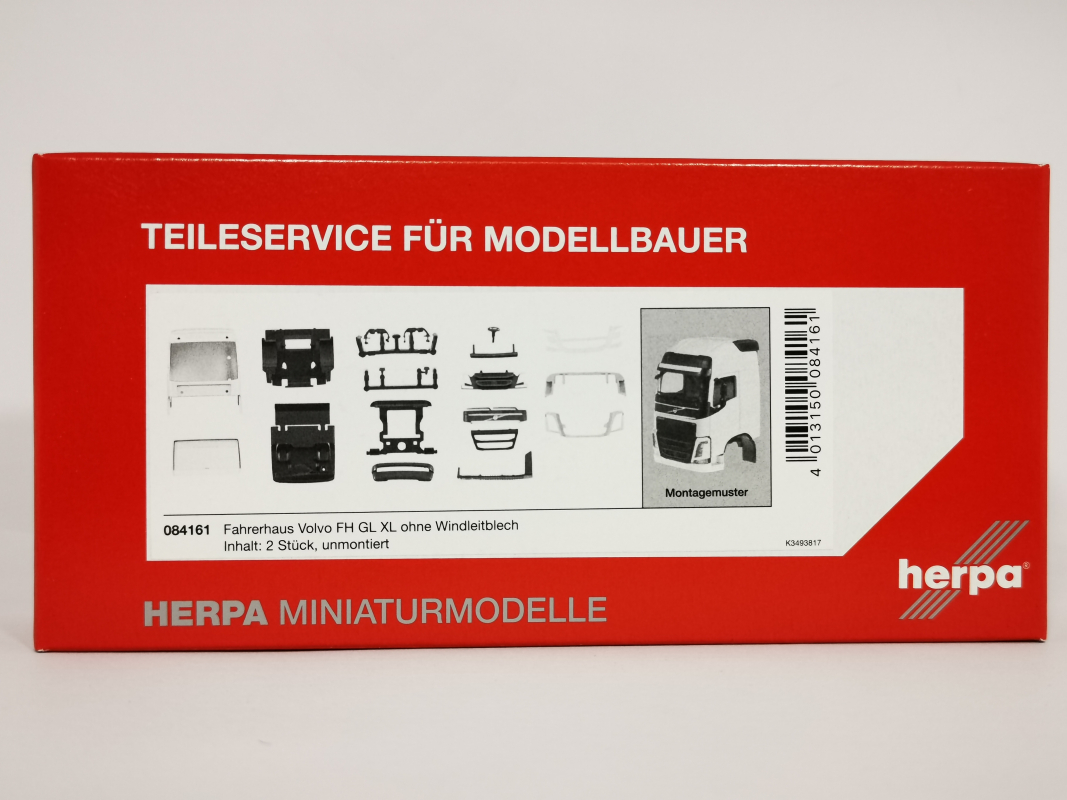 084161 Volvo FH GL XL- 2013- Fahrerhaus ohne Windleitblech Inhalt: 2 Stück** Herpa