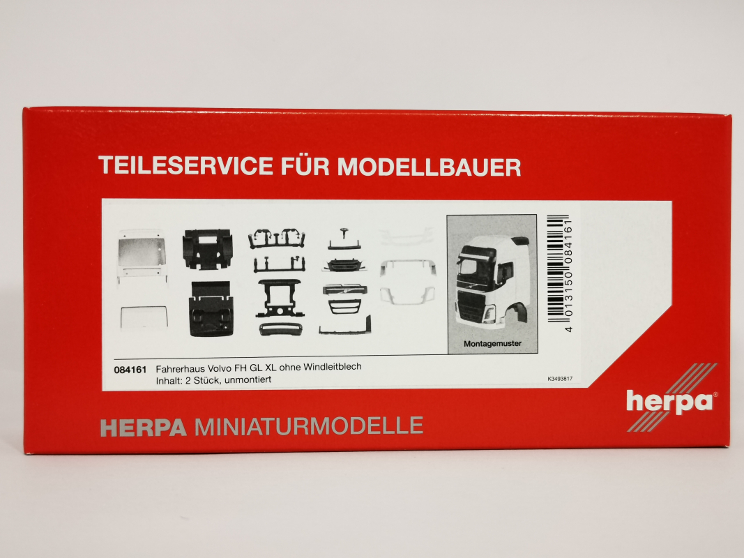 084161 Volvo FH GL XL- 2013- Fahrerhaus ohne Windleitblech Inhalt: 2 Stück** Herpa - Restbestand