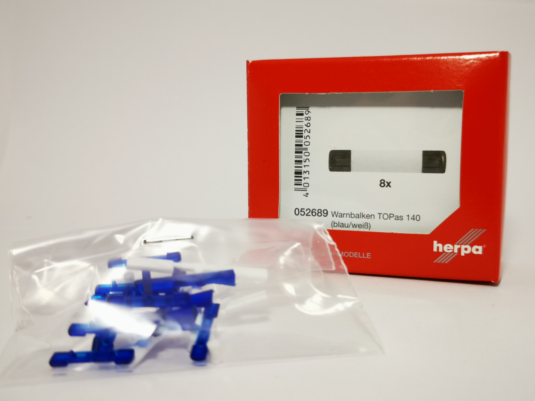 052689  TOPas Warnlichtbalken 140 (8 Stück blau / weiss)