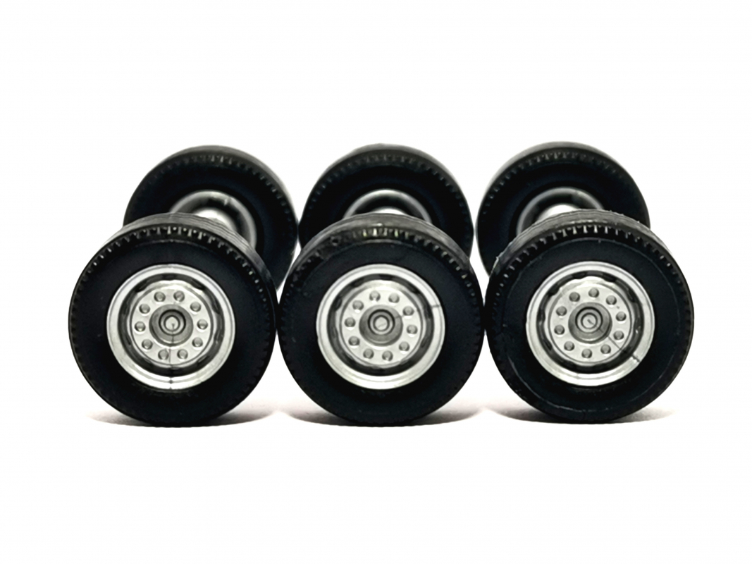 3x Radsatz für Auflieger Medi 055 Herpa