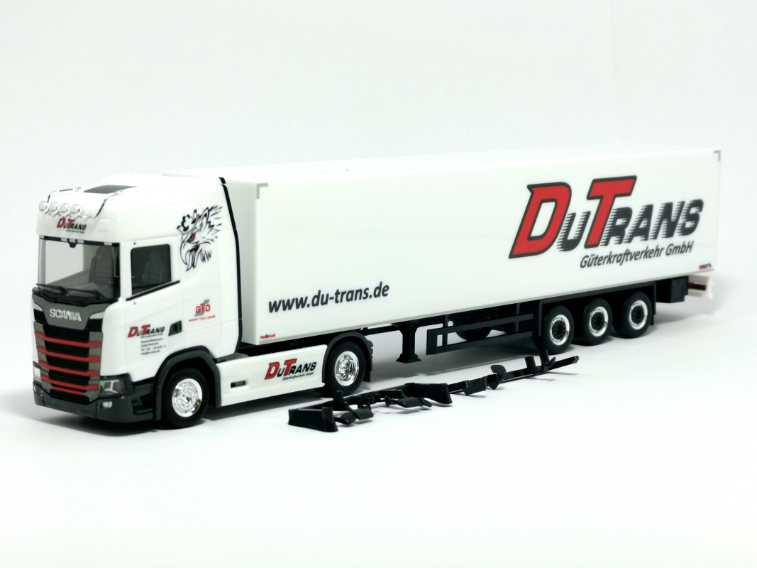 313490 Scania CS 20 HD Koffer-Sattelzug „Du-Trans / German Truck Driver“  Herpa