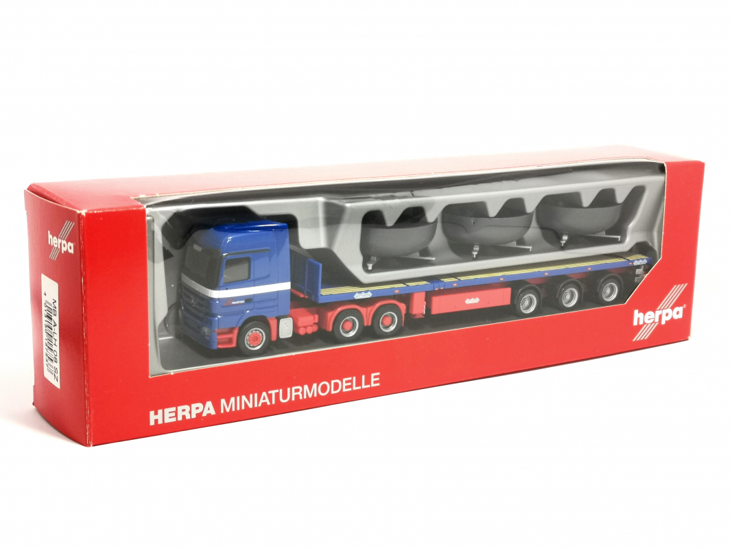 157537 Mercedes-Benz Actros LH 08 Teletrailer-Sattelzug mit Ladung "Riwatrans" Herpa