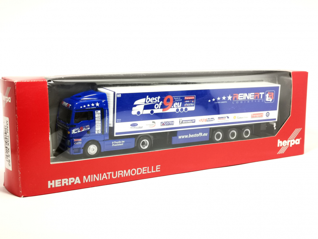 301626 MAN TGX XLX Kühlkoffer-Sattelzug"Reinert Logistik / best of 9" Herpa