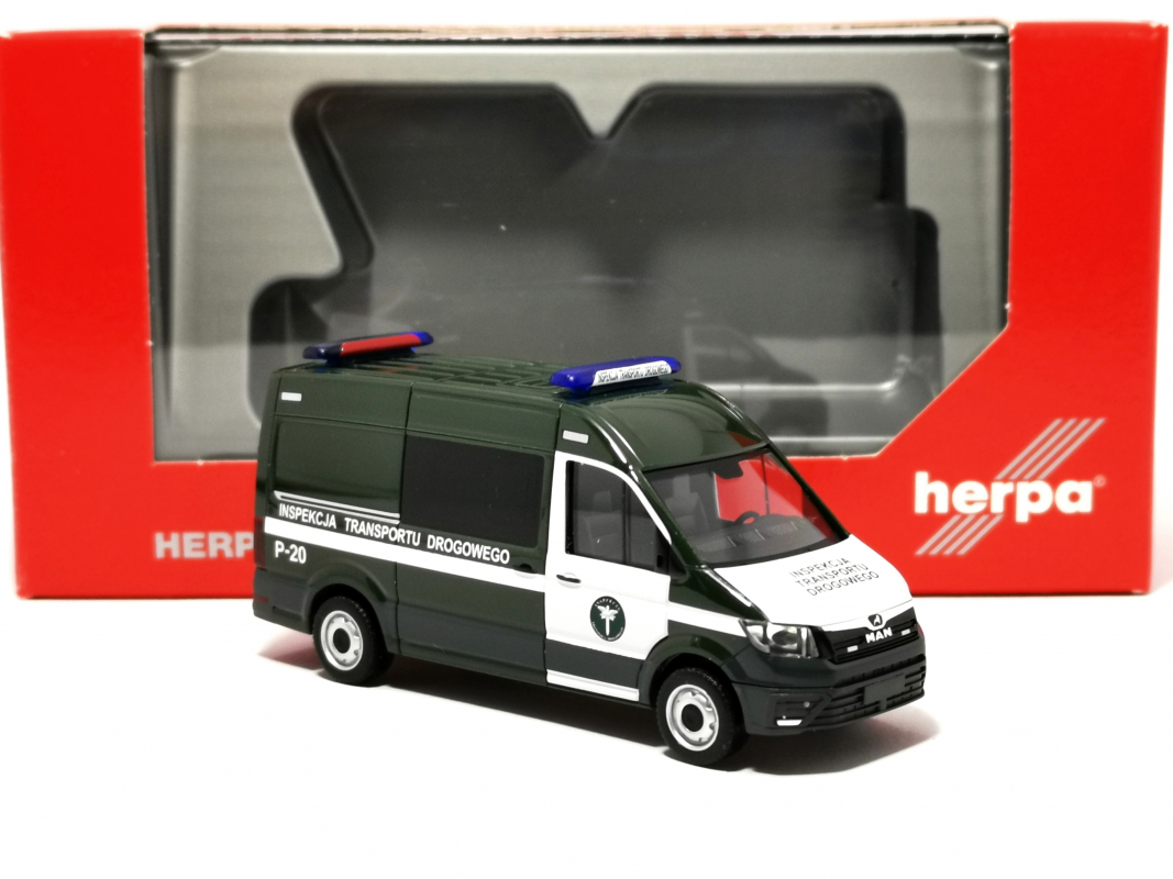 096607 MAN TGE Bus HD „Inspekcja Transportu Polen“ Herpa