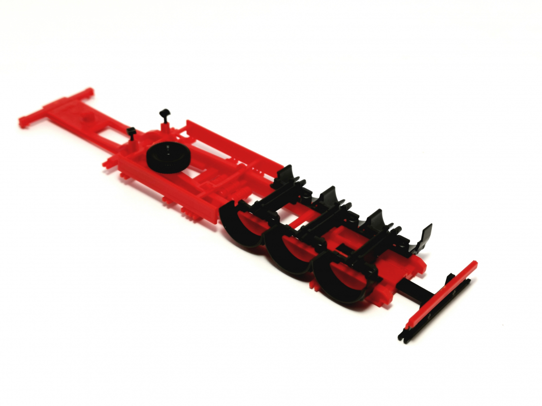 Container Auflieger ohne Radsatz unmontiert, rot/schwarz 017 Herpa