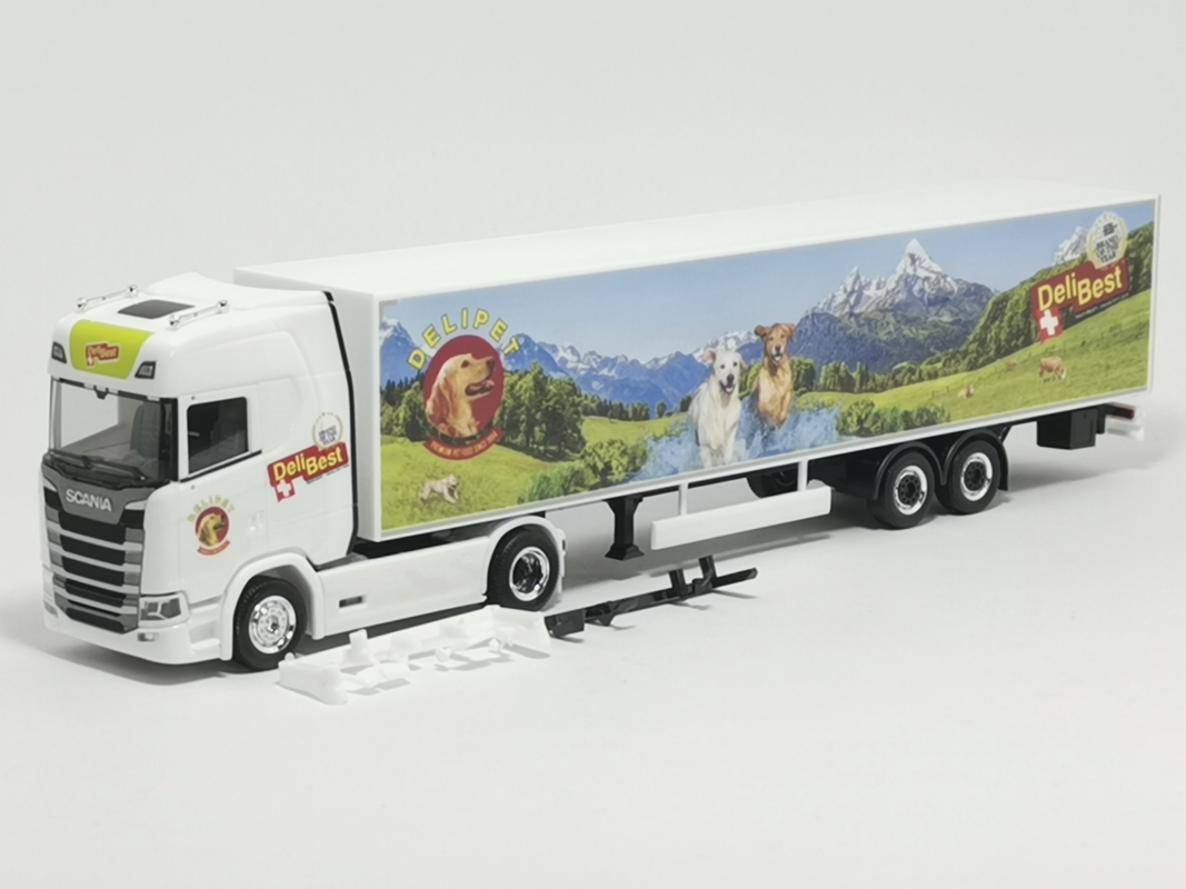 950848 Scania CS 20 Kühlkoffer Sz "Deli Best" Herpa