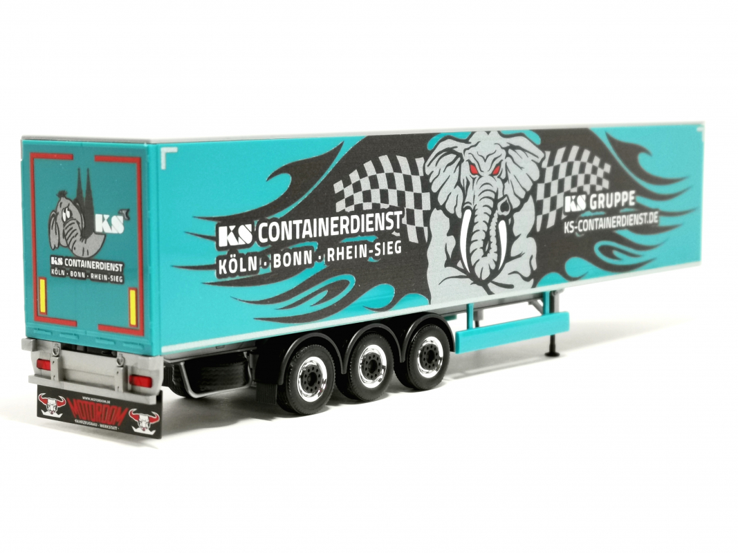 Schubboden-Auflieger „KS Containerdienst“ (Nordrhein-Westfalen/Troisdorf) Herpa