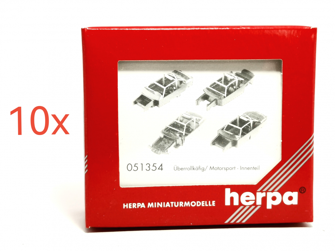 10x 051354 Überrollkäfig/Motorsport-Innenteil Herpa
