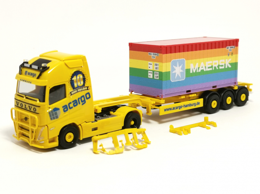 315364 Volvo FH Gl. XL 2020 Container-Sattelzug „Acargo 10 Jahre" Herpa