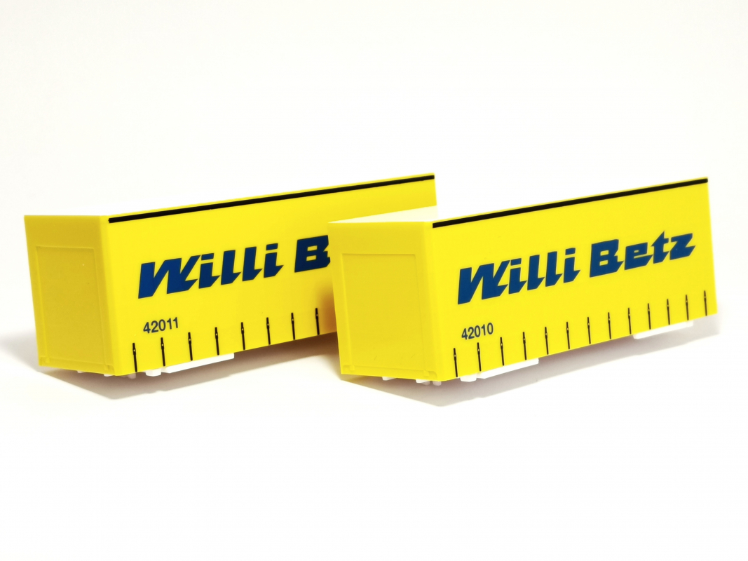 2x Wechselgardinenplanen "Willi Betz 42011/42010" Herpa