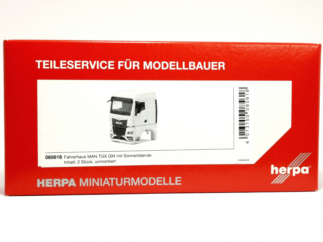 085618 Fahrerhaus MAN TGX GM ohne Windleitbleche, 2 Stück Herpa