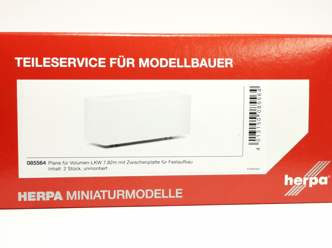 085564 Gardinenplane für Volumen-LKW 7,82m Festaufbau, 2 Stück Herpa - SALE