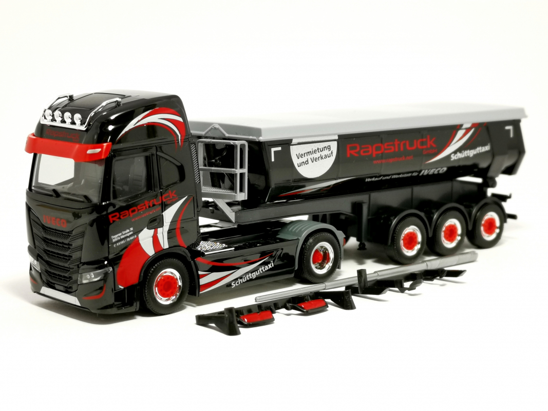 316125 Iveco S-Way Rundmulden-Sattelzug "Rapstruck GmbH" Herpa