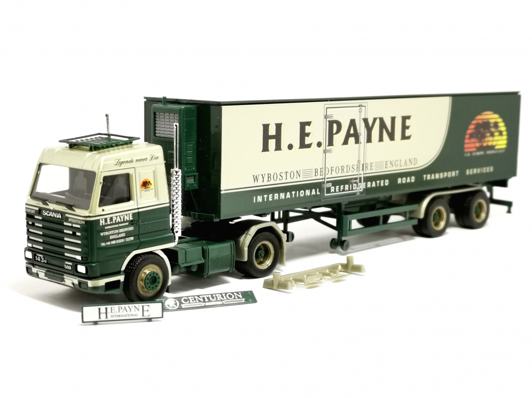 315661 Scania 143 Kühlkoffer-Sattelzug „H.E. PAYNE“ (England/Bedford) Herpa