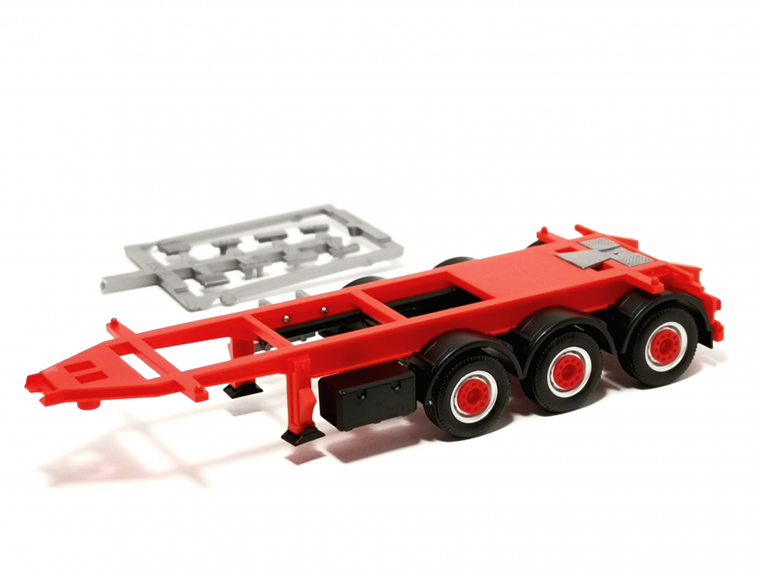 20ft. Container Auflieger, rot Herpa