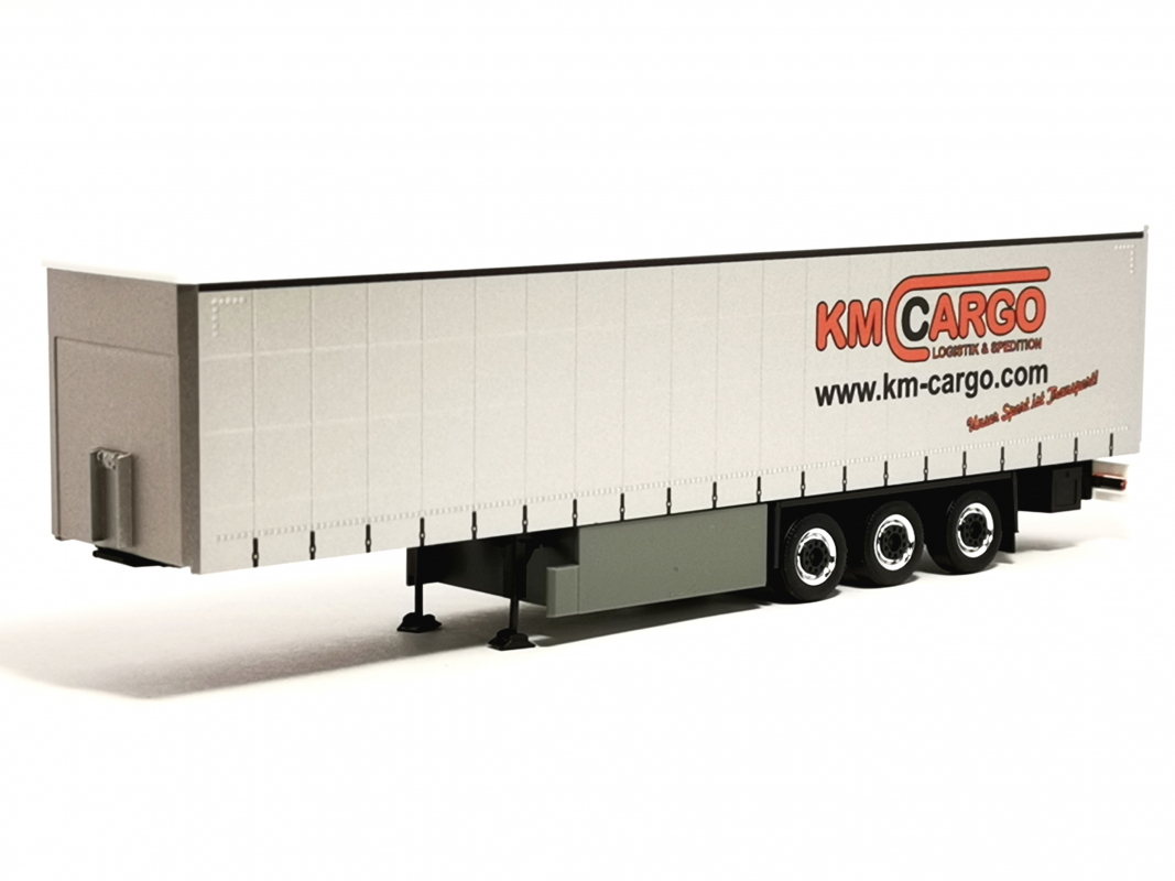 Preview: Gardinenplanen-Auflieger "KM Cargo" Herpa - SALE