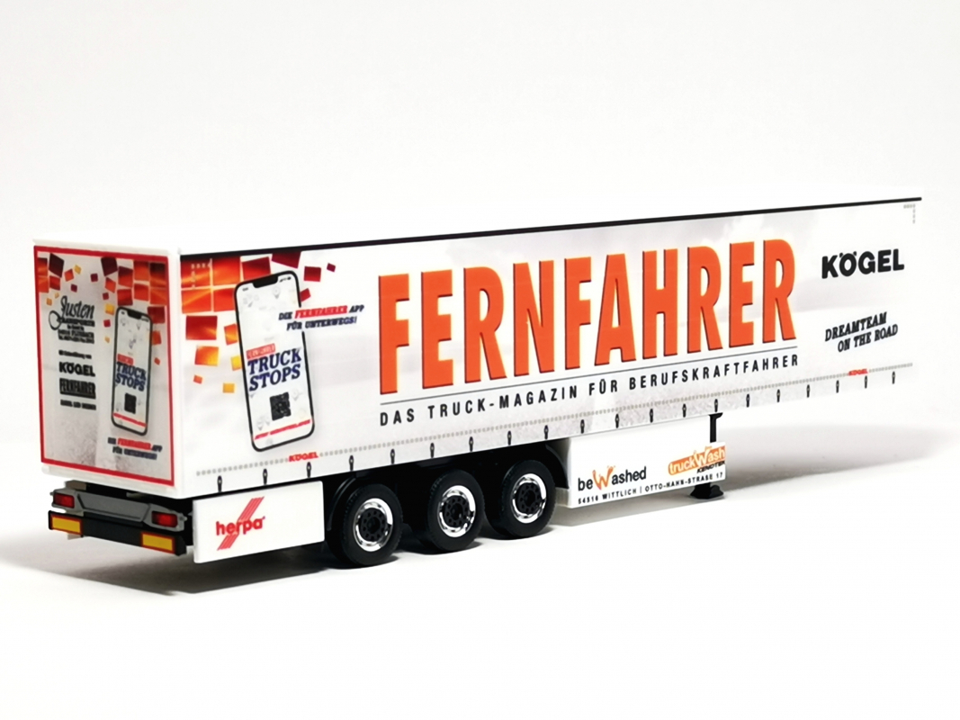 Gardinenplanen Auflieger "Fernfahrer App" Herpa