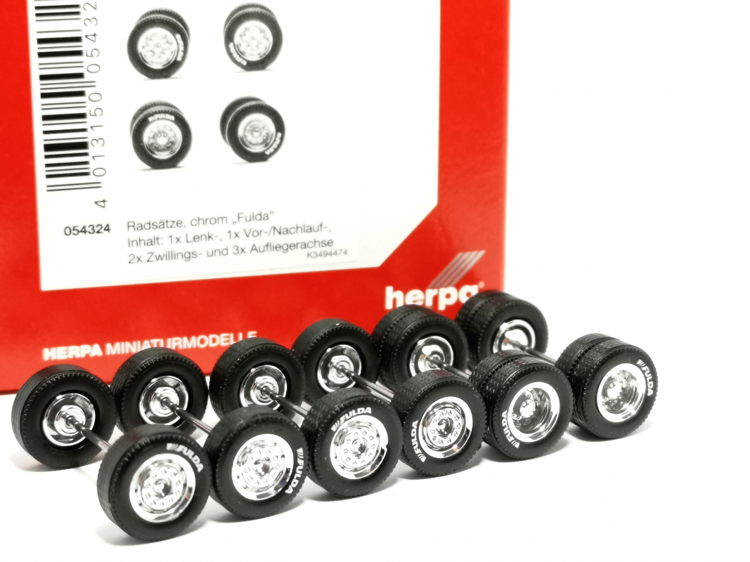 054324 Zubehör Radsatz chrom "FULDA" Herpa - Restbestand