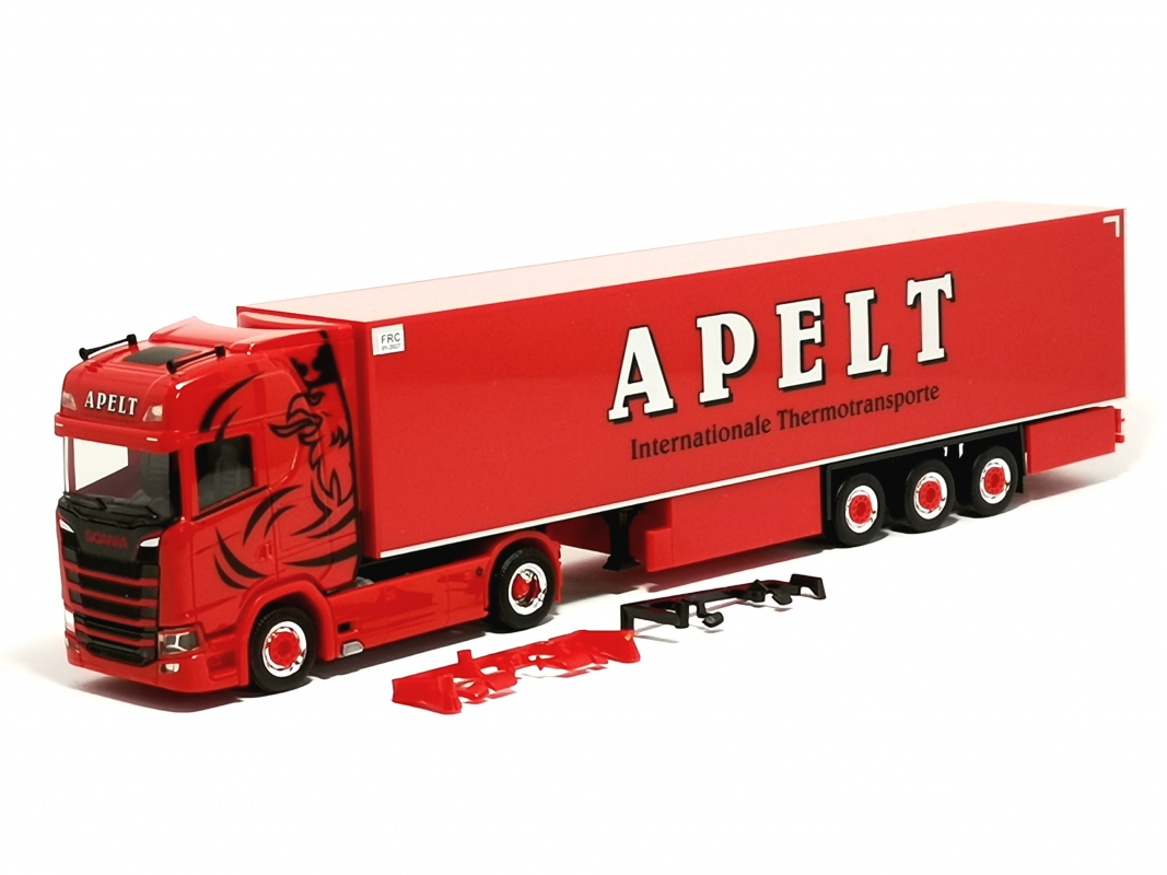 954655 Scania CS20 HD Kühlkoffer Sattelzug "Apelt" Herpa