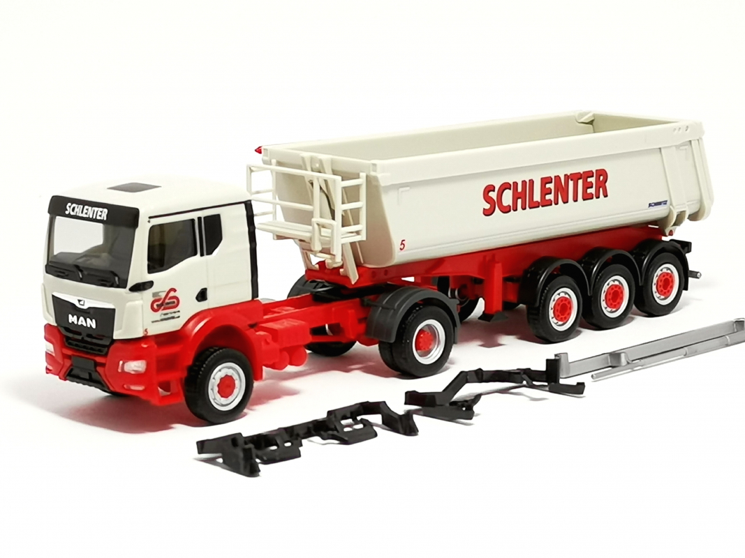 316651 MAN TGS NN (4x4) Schmitz Rundmulden-Sattelzug "Schlenter Aachen" Herpa