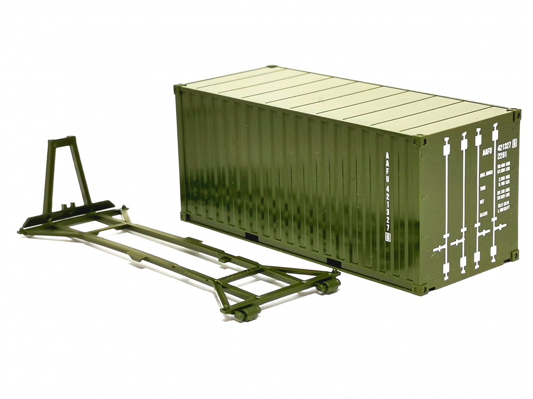 20ft. Container + Rahmen, oliv Herpa