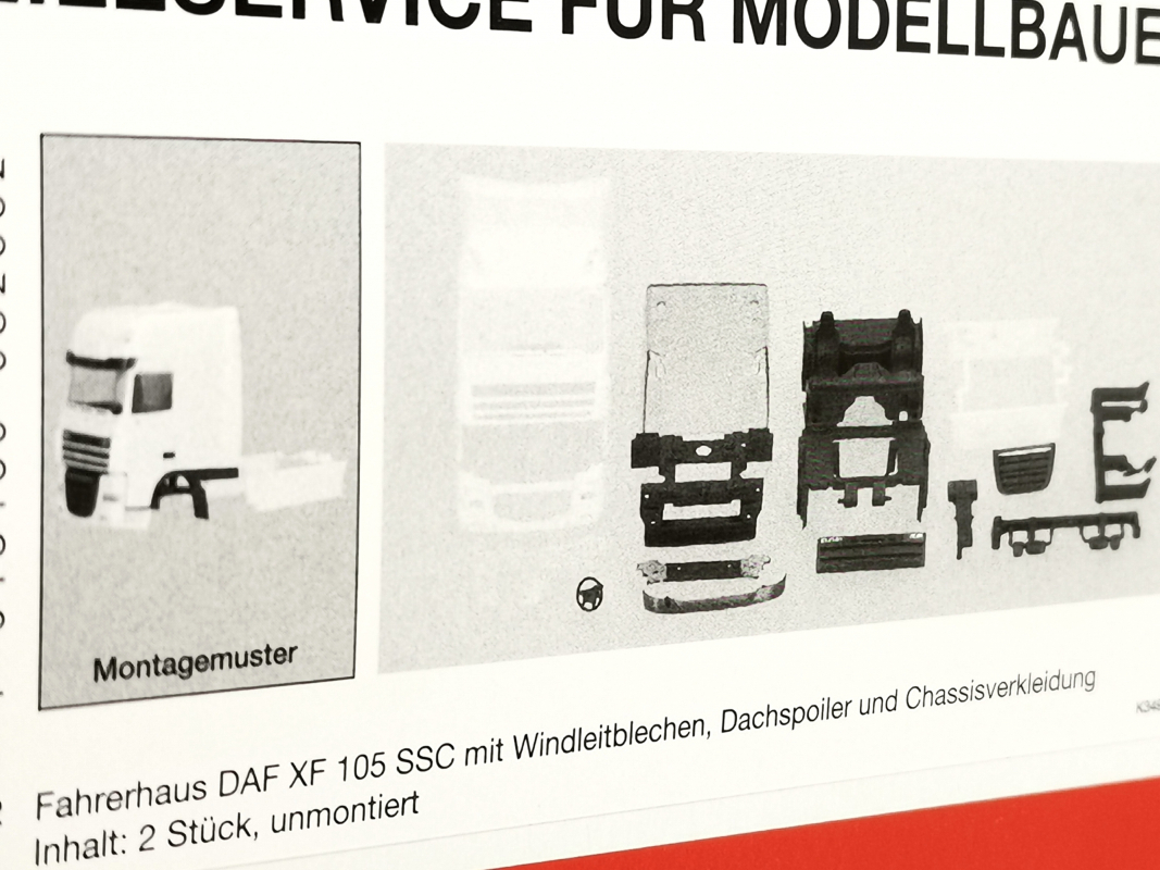 082662 DAF XF105 SSC mit WLB, Dachspoiler und Chassisverkleidung, 2 Stück Herpa Restb.2