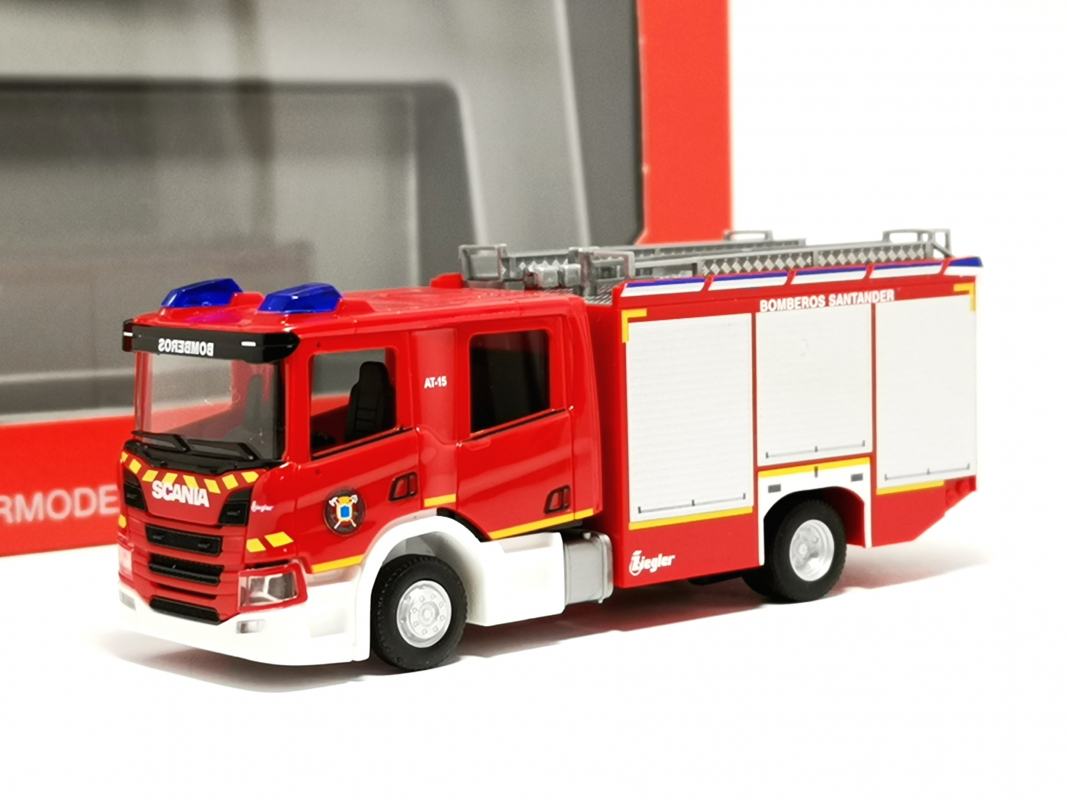 097543 Scania CP Crewcab HLF Löschfahrzeug "Feuerwehr Santander" (Spanien) Herpa