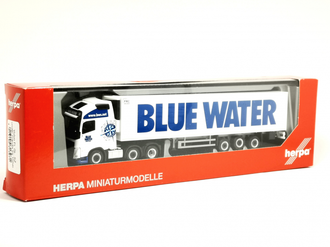 313971 Volvo FH Gl. XL 2020 6×2 Kühlkoffer-Sattelzug "Blue Water" Herpa 2