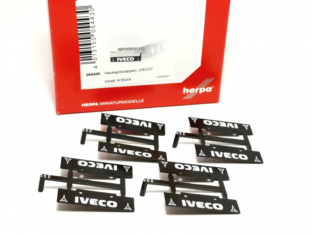 054430 Heckspritzlappen "IVECO" (8 Stück) Herpa - SALE -