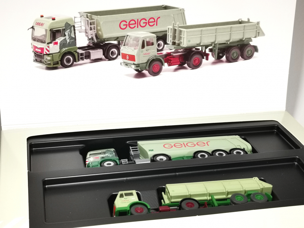 956000 Set Geiger MAN TGS Rundmulde mit Wiking Modell Herpa