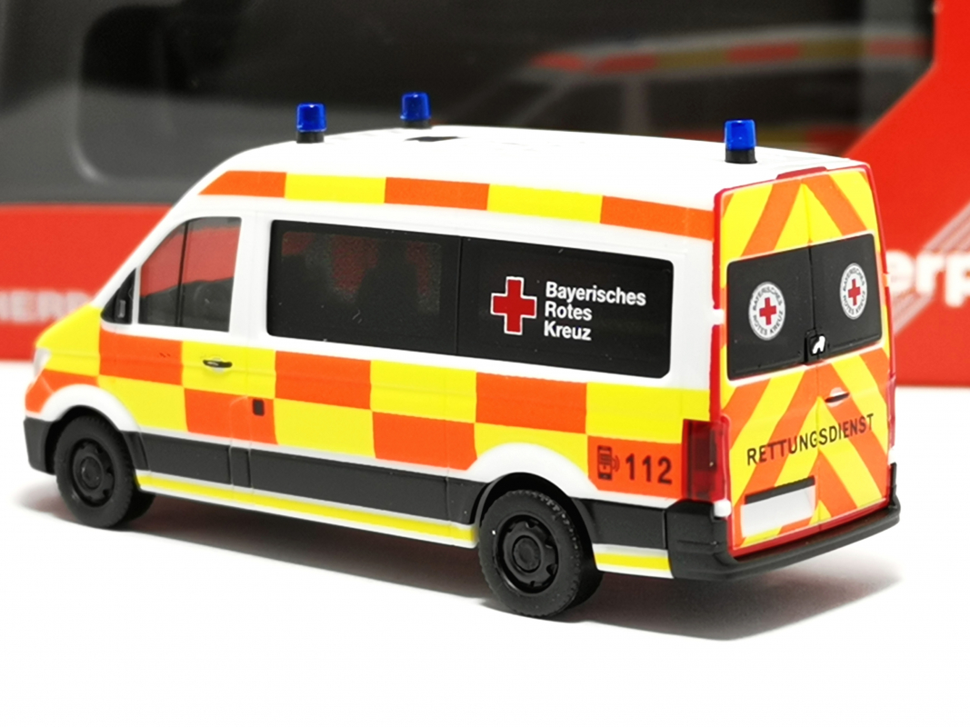 Preview: 097918 MAN TGE KTW "Bayerisches Rotes Kreuz" Herpa