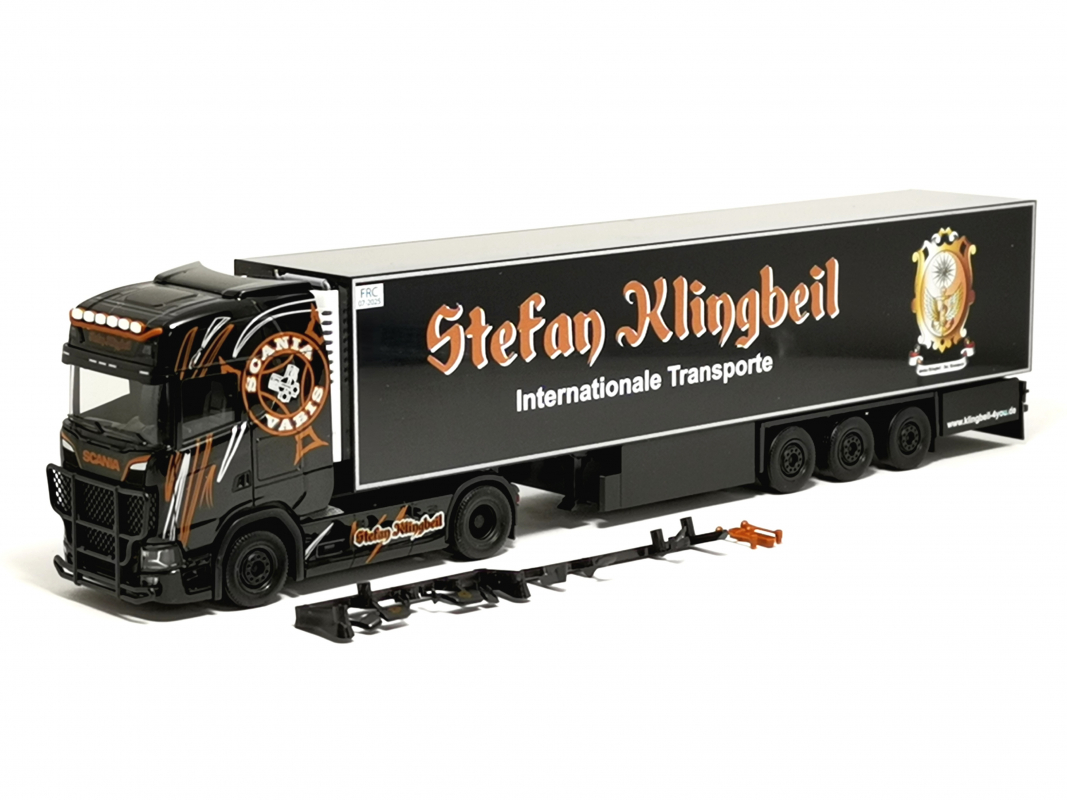 317542 Scania CS20 HD Kühlkoffer-Sattelzug "Stefan Klingbeil" (Hessen / Gladenbach) Herpa