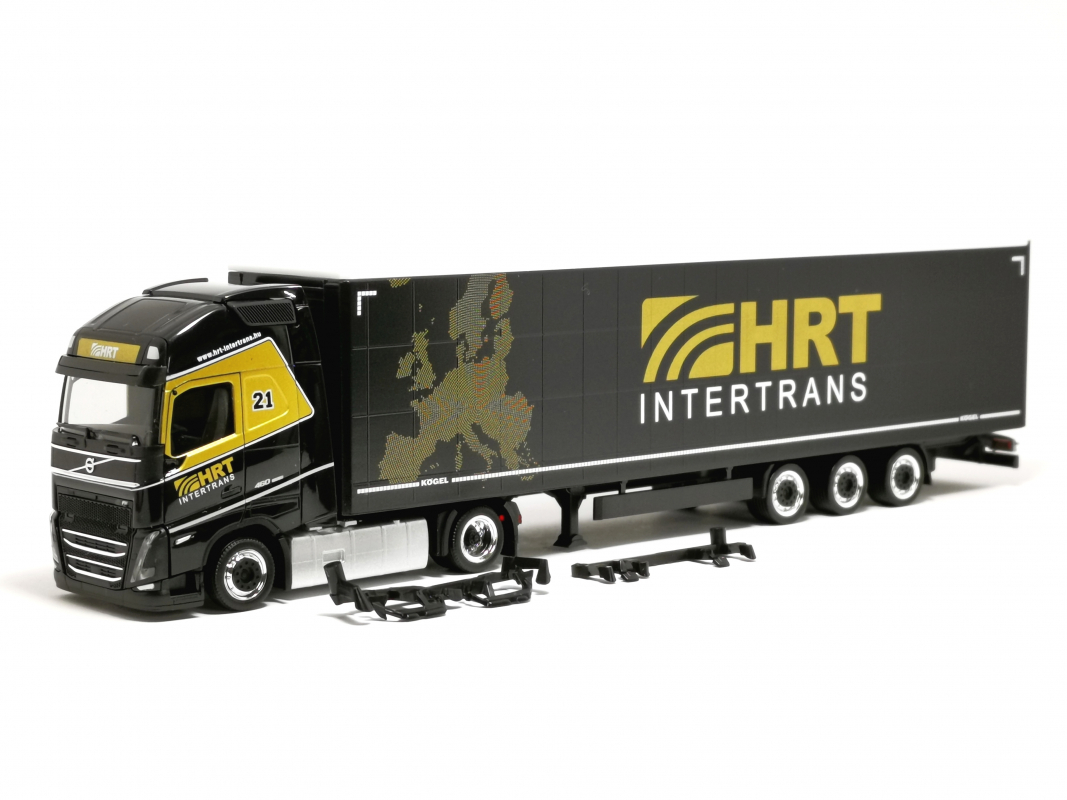 957076 Volvo FH'20 Gl XL Lowliner Sattelzug, schwarz "HRT-Intertrans" Herpa FridaySALE