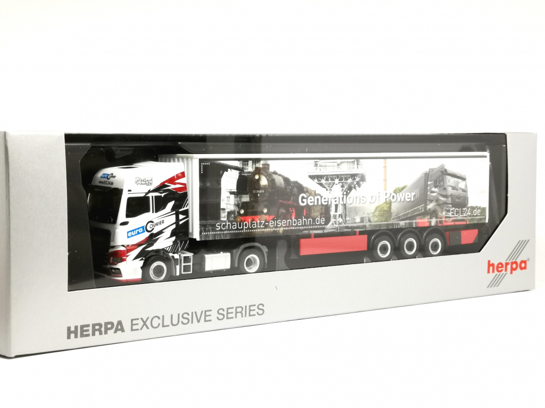 958073 MAN TGX GX Gardinenplanen Sattelzug "Eurocourier" Herpa