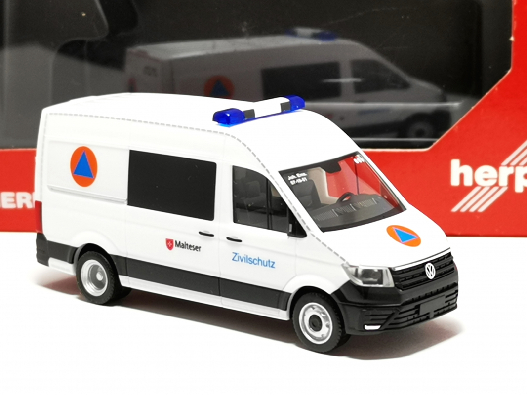 097963 VW Crafter Halbbus HD "Malteser / Zivilschutz" Herpa - SALE