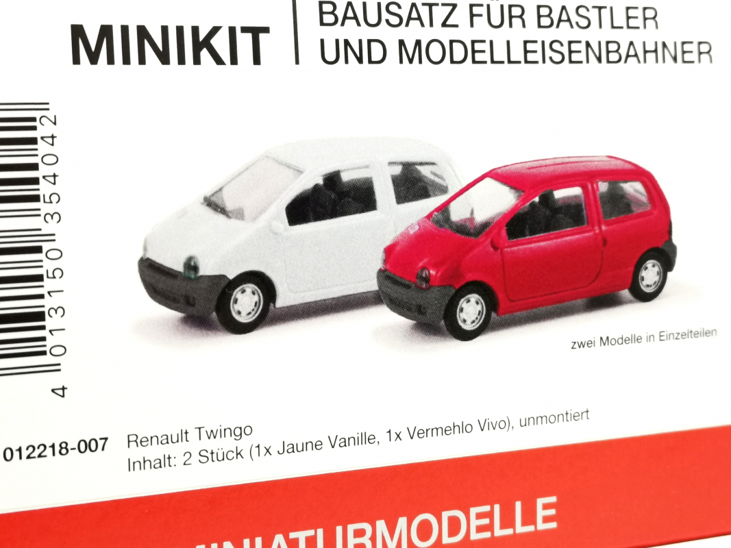 012218-007 MiniKit Renault Twingo, 2er Set, Vermehlo Vivo / Jaune Vanille Herpa