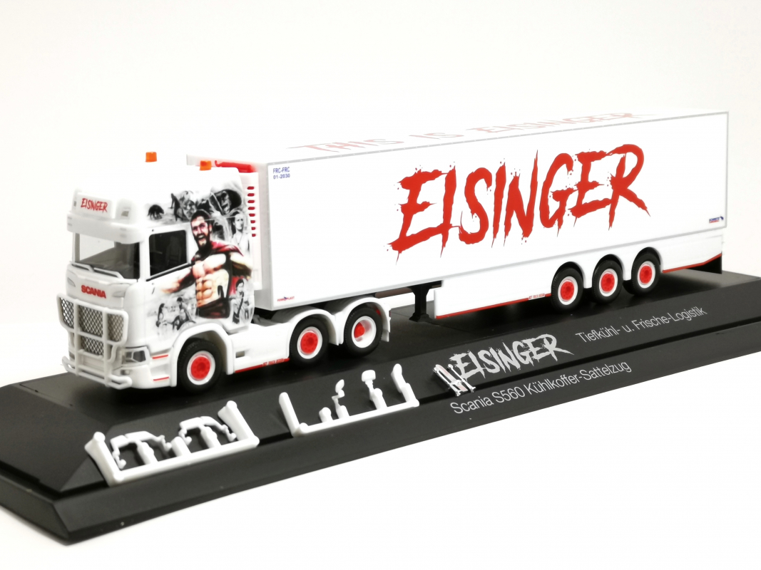 122306 Scania CS 20 HD Kühlkoffer-Sattelzug "Eisinger" Herpa